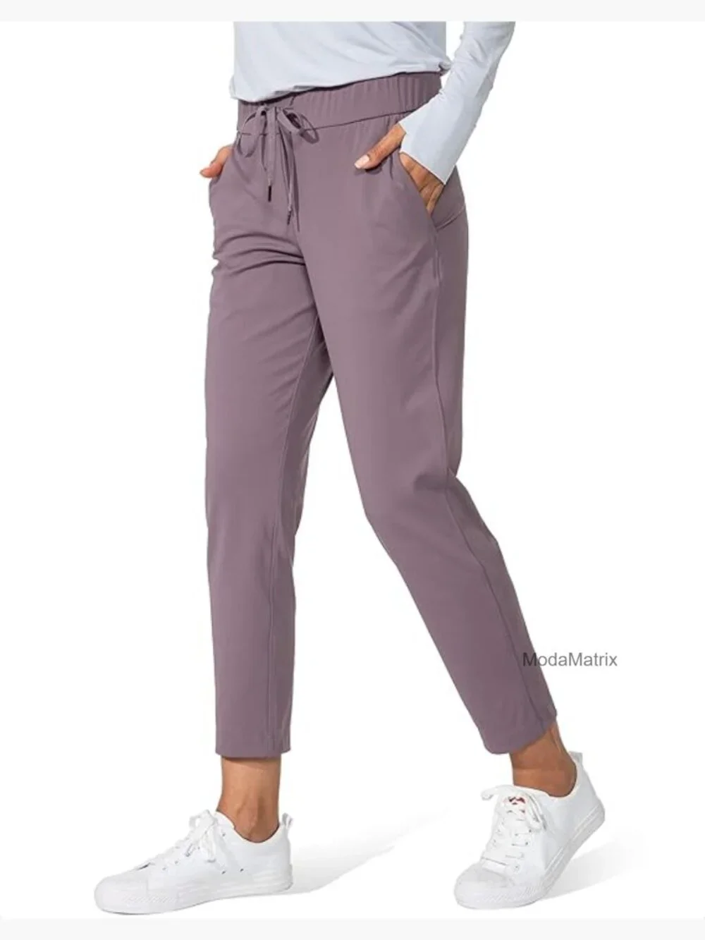 7/8 Ankle Stretch Sweatpants with Deep Pockets for Athletic Lounge Travel